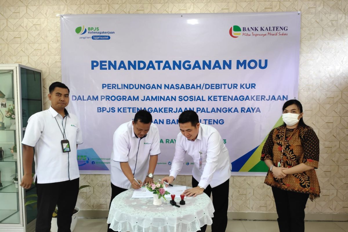 Bank Kalteng-BPJamsostek berkolaborasi berikan jaminan sosial nasabah KUR