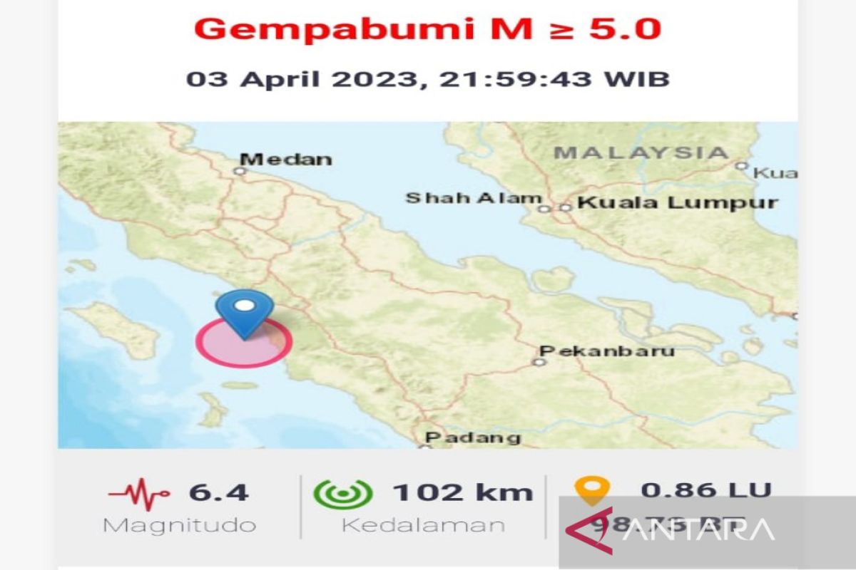 Gempa Padang Sidimpuan sempat membuat warga Madina panik