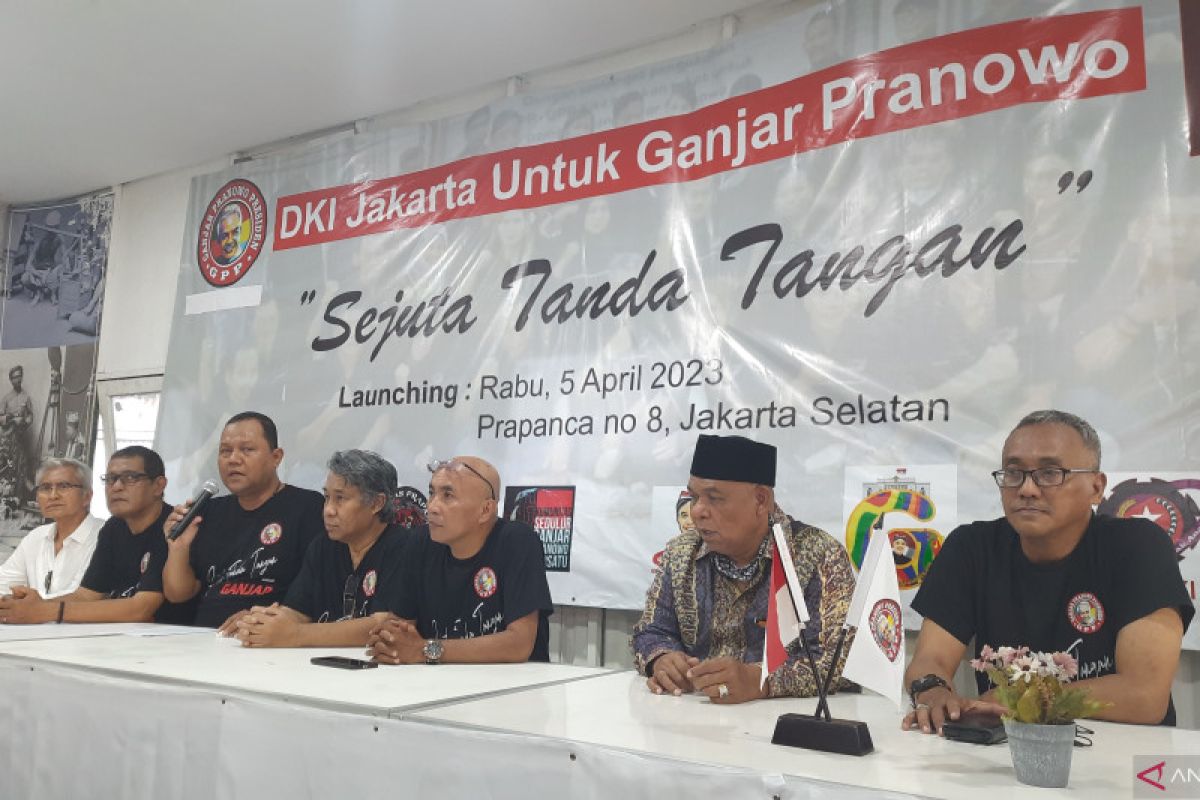 Relawan Ganjar Pranowo mendeklarasikan "Sejuta Tanda Tangan" di Jakarta