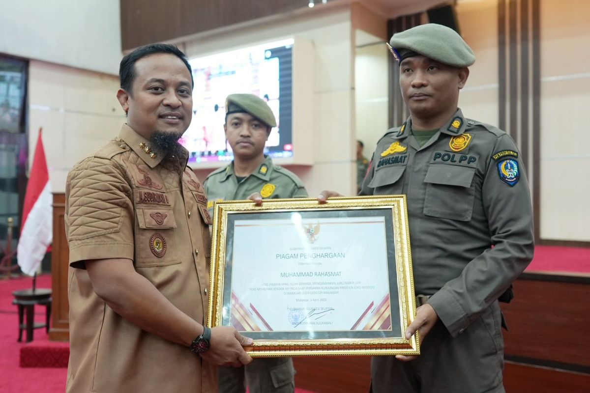 Gubernur Sulsel mengapresiasi Satpol PP tangkap jukir liar bawa senpi