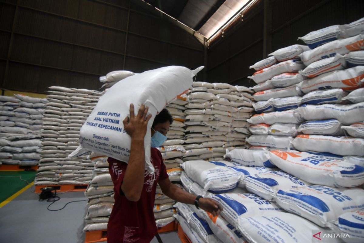 Stok beras di 16 gudang distributor Babel 11.631 ton