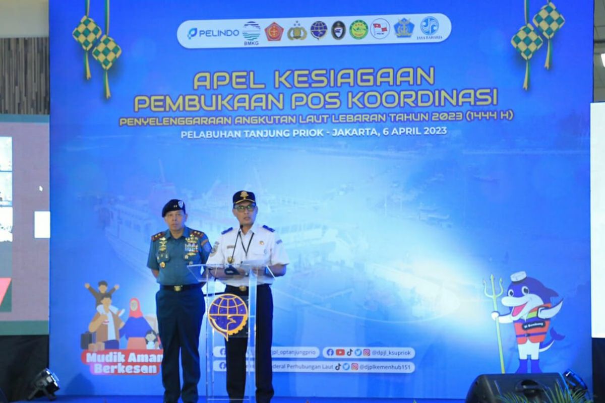 Kemenhub gelar apel pembukaan posko angkutan laut Lebaran 2023