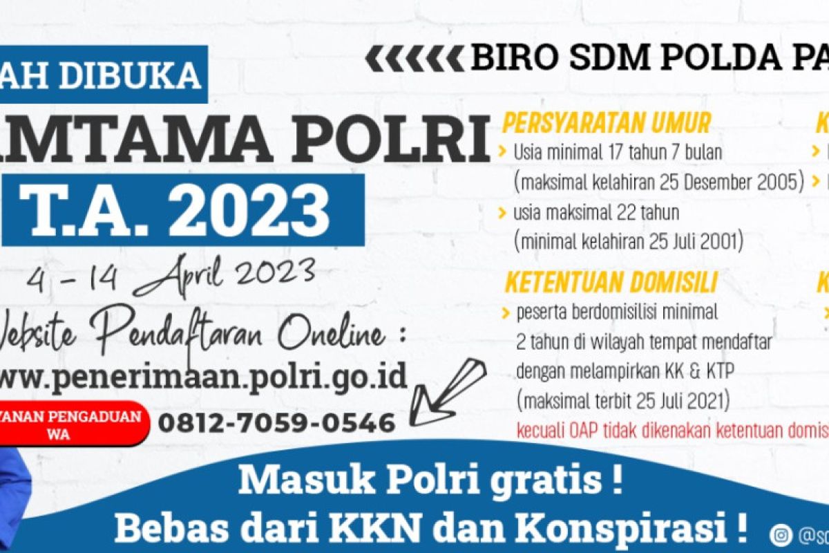 Polda Papua Barat buka penerimaan anggota Polri Terpadu 2023