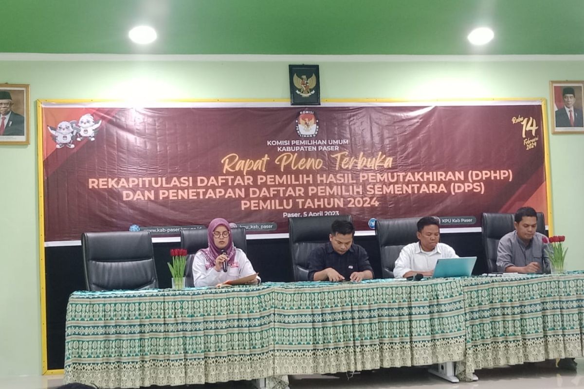 DPS pemilu 2024 di Kabupaten Paser sebanyak 211.888 pemilih