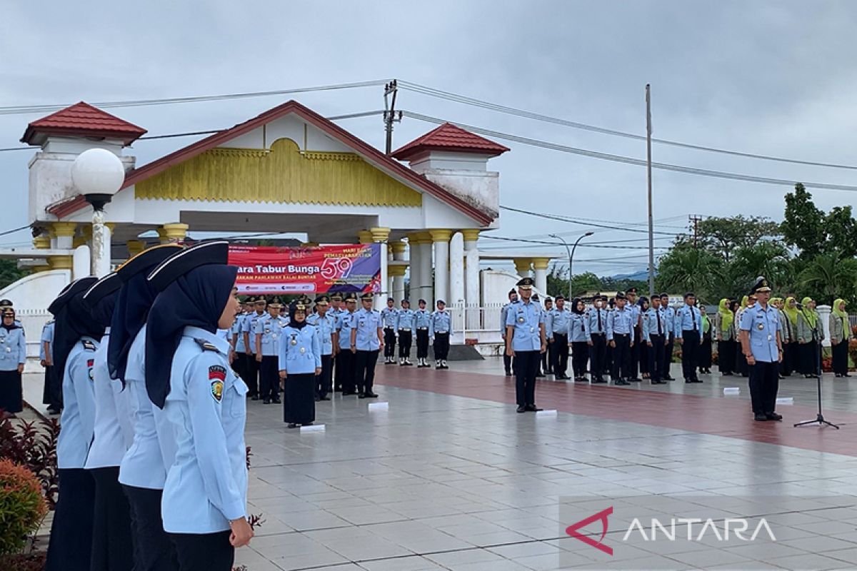 Hari Bhakti Pemasyarakatan ke-59, Kemenkumham Bengkulu gelar tabur bunga di makam pahlawan