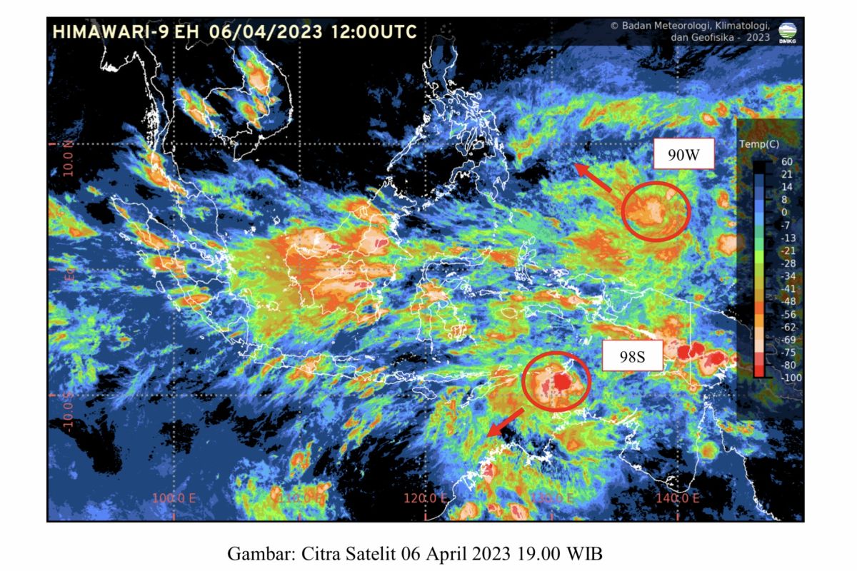 BMKG: Bibit siklon 98S berdampak tidak langsung pada cuaca NTT-Papua