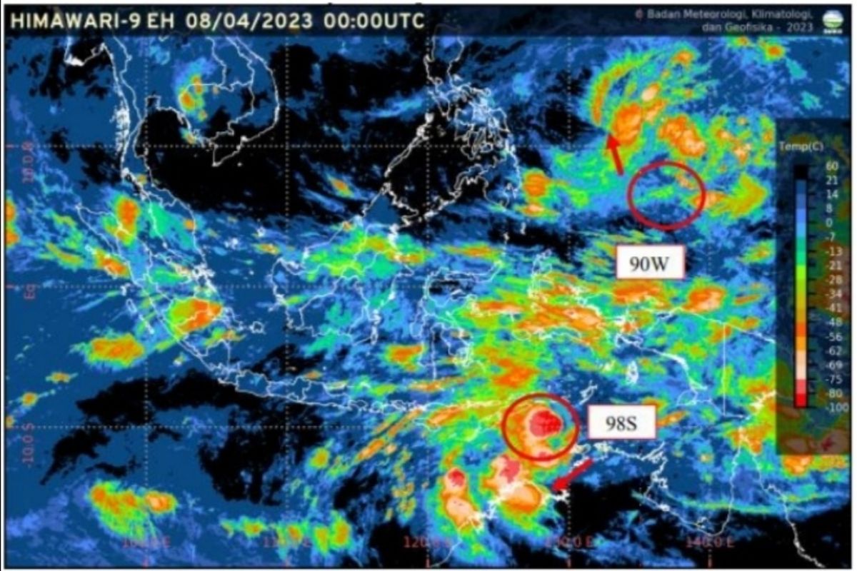 BMKG: Warga NTT hingga Papua waspadai peningkatan siklon tropis 98S