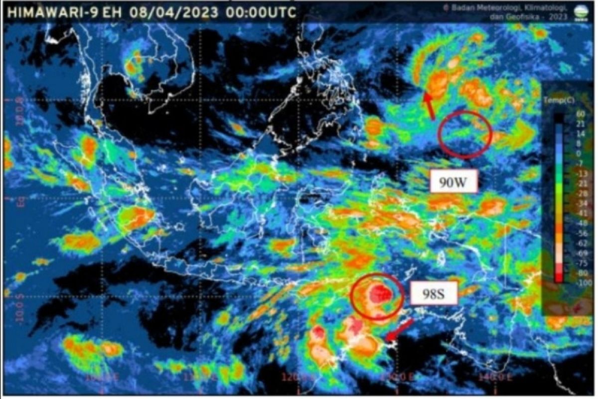 Info BMKG : Bibit Siklon Tropis 98S terpantau di Laut Timor