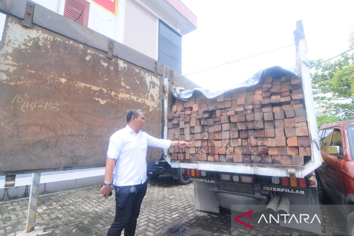 Polda Kalsel tindak truk pembawa 371 potong kayu ulin asal Kalteng tanpa dokumen