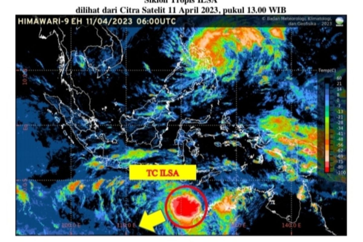 BMKG sampaikan siklon tropis Ilsa menjauhi wilayahIndonesia
