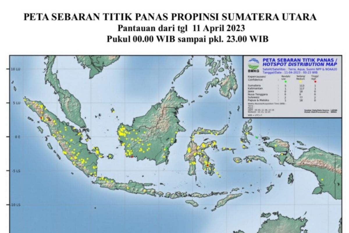 BMKG pantau empat titik panas di Sumatera Utara