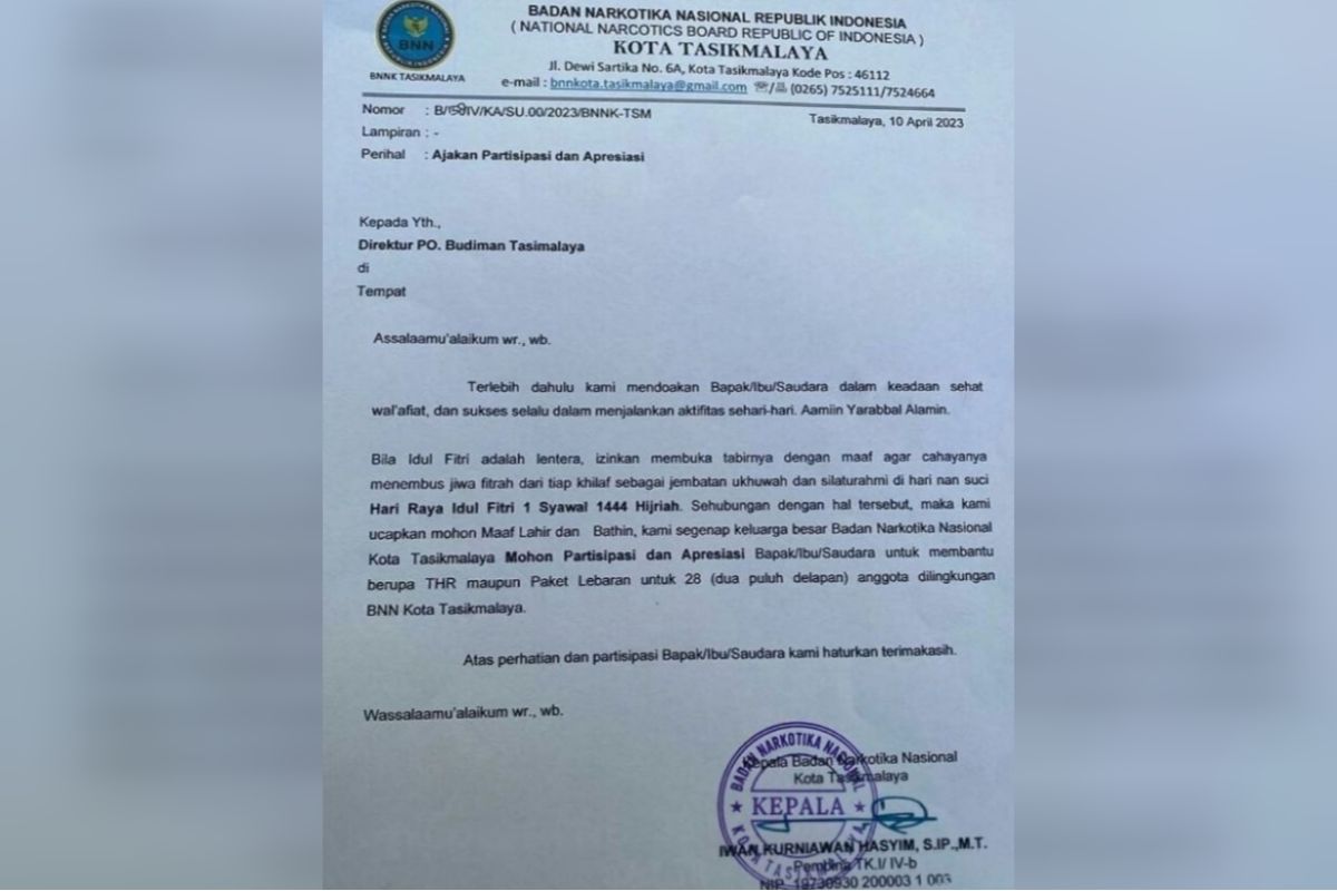 BNN Jawa Barat periksa Kepala BNN Tasikmalaya diduga minta THR ke PO Bus