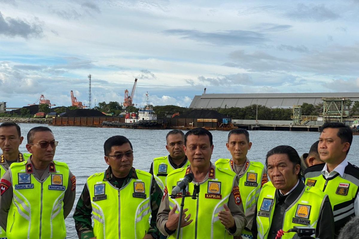 Kapolda Banten cek jalur mudik pemudik bermotor di Pelabuhan Ciwandan