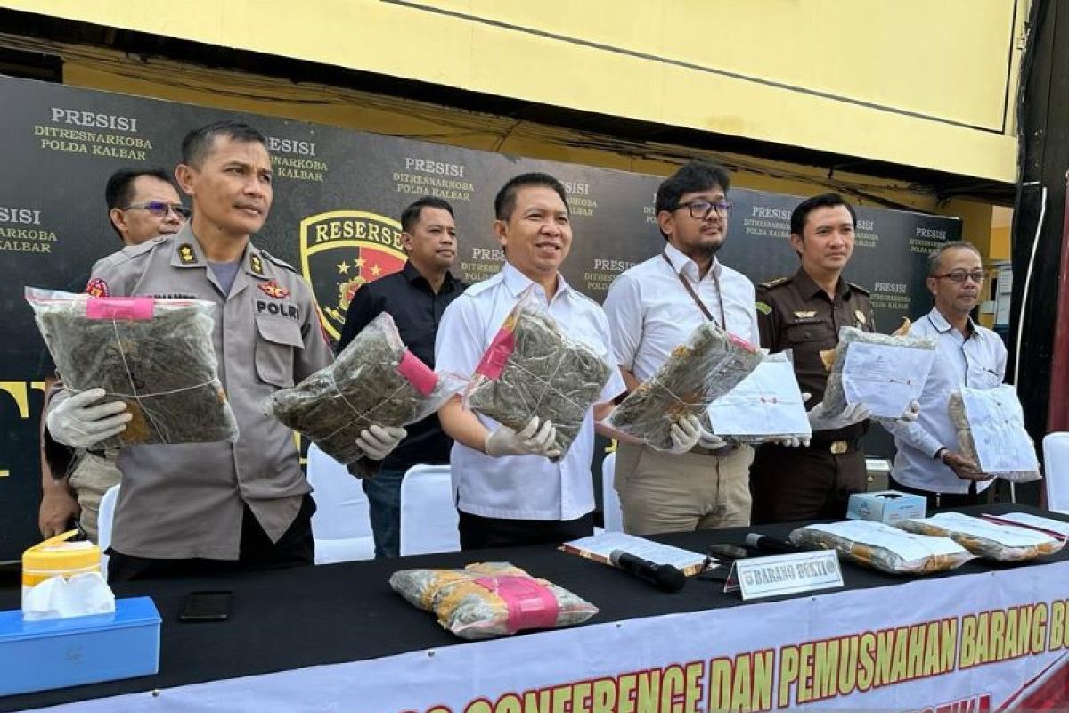 Polda Kalbar dan Bea Cukai tangkap pengedar ganja 9,1 kilogram dari Medan