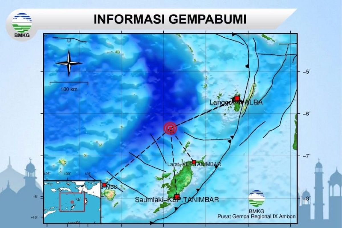 Gempa bumi 5,0 magnitudo guncang Kabupaten Kepulauan Tanimbar