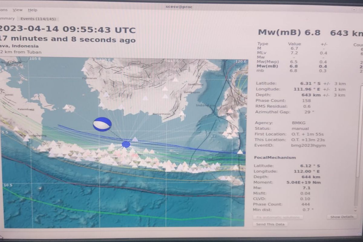 Aktivitas deformasi lempeng Indo-Australia memicu gempa M6,6 laut Jawa