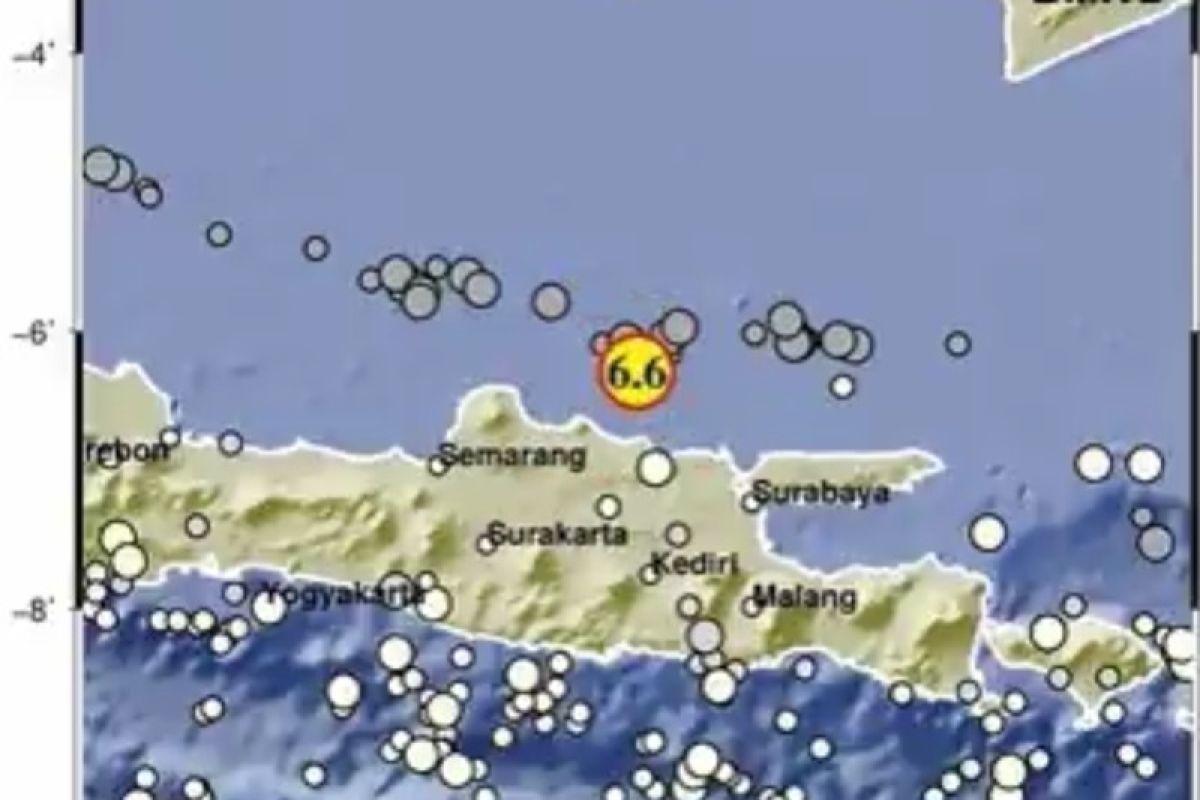 Gempa magnitudo 6,6 Tuban dirasakan hingga 28 kabupaten/kota di Jawa Timur