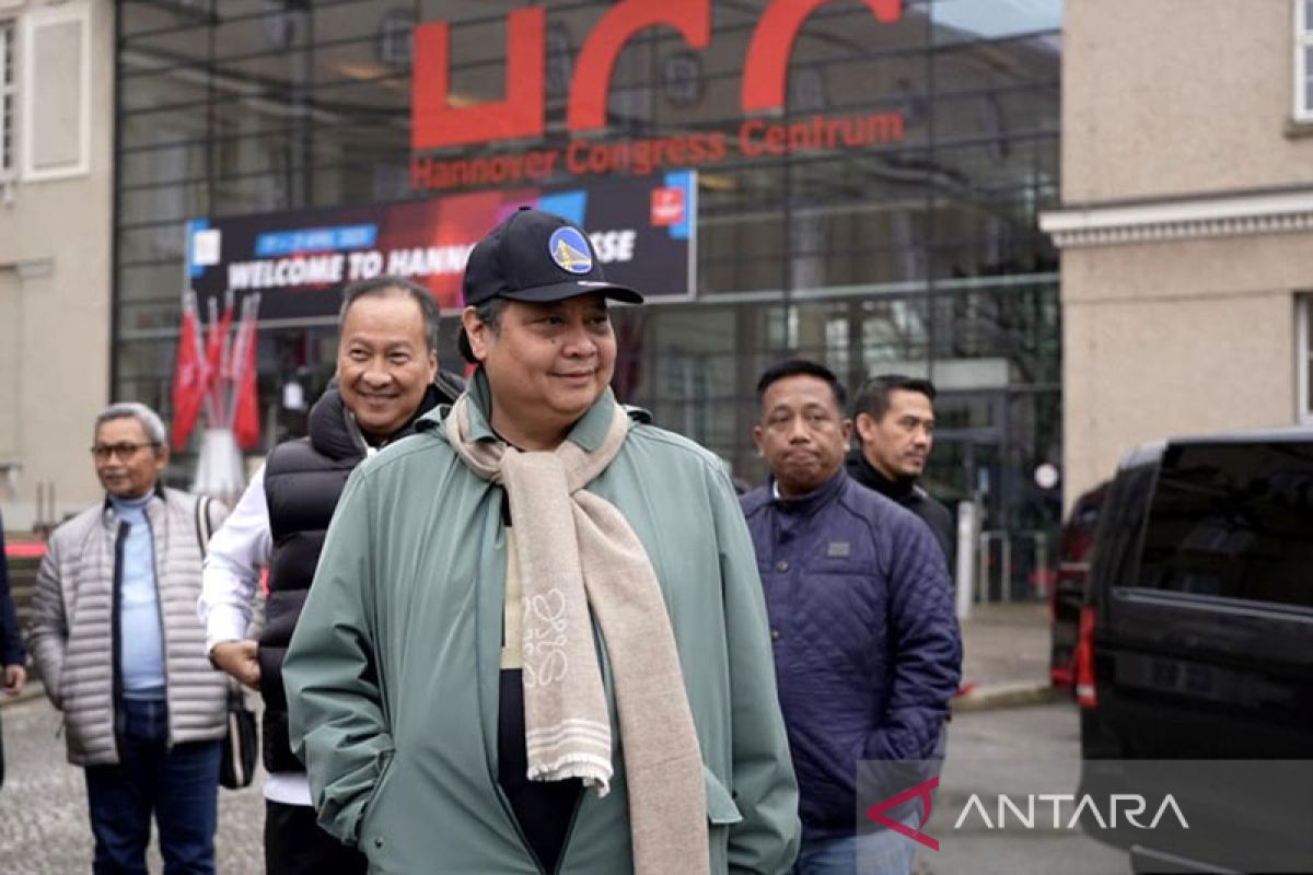 Menko Airlangga tinjau lokasi Pameran Hannover 2023