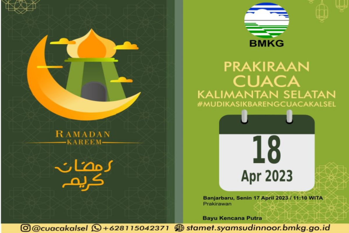 BMKG prakirakan sebagian wilayah Kalsel hujan petir pada siang hari