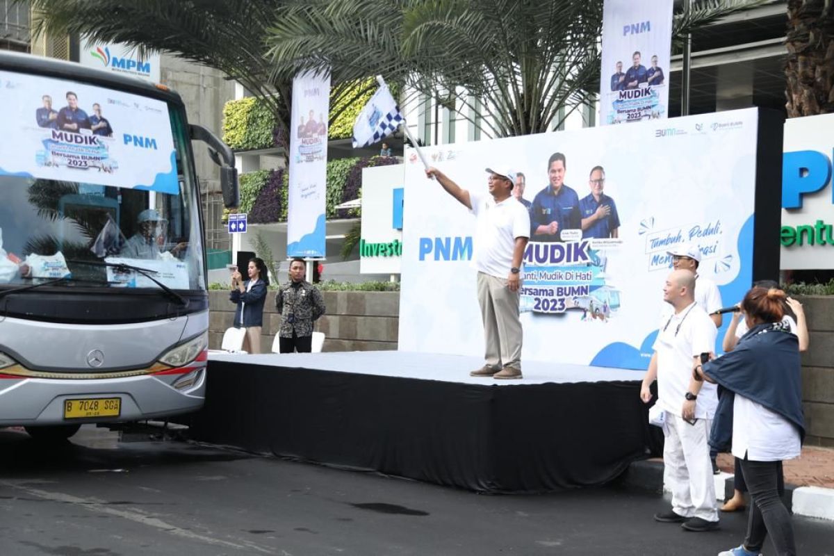 PNM berangkatkan nasabah dan karyawan Mudik Bersama BUMN 2023