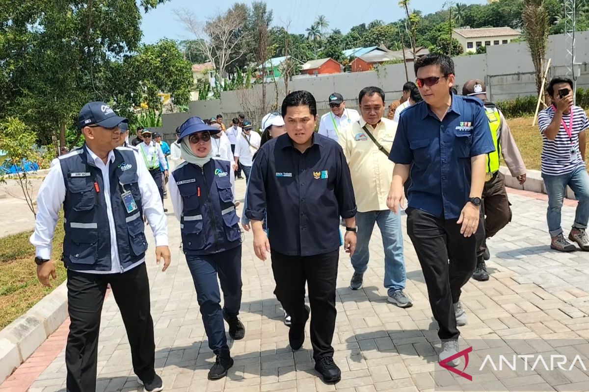 Menteri BUMN tinjau persiapan Krakatau Park di Bakauheni Lampung