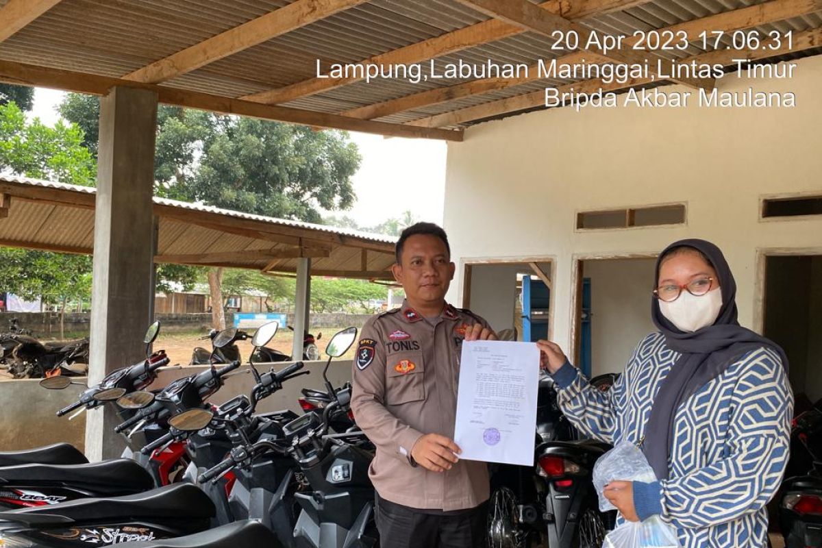 Ratusan motor pemudik milik masyarakat Lampung Timur dititipkan ke kantor polisi