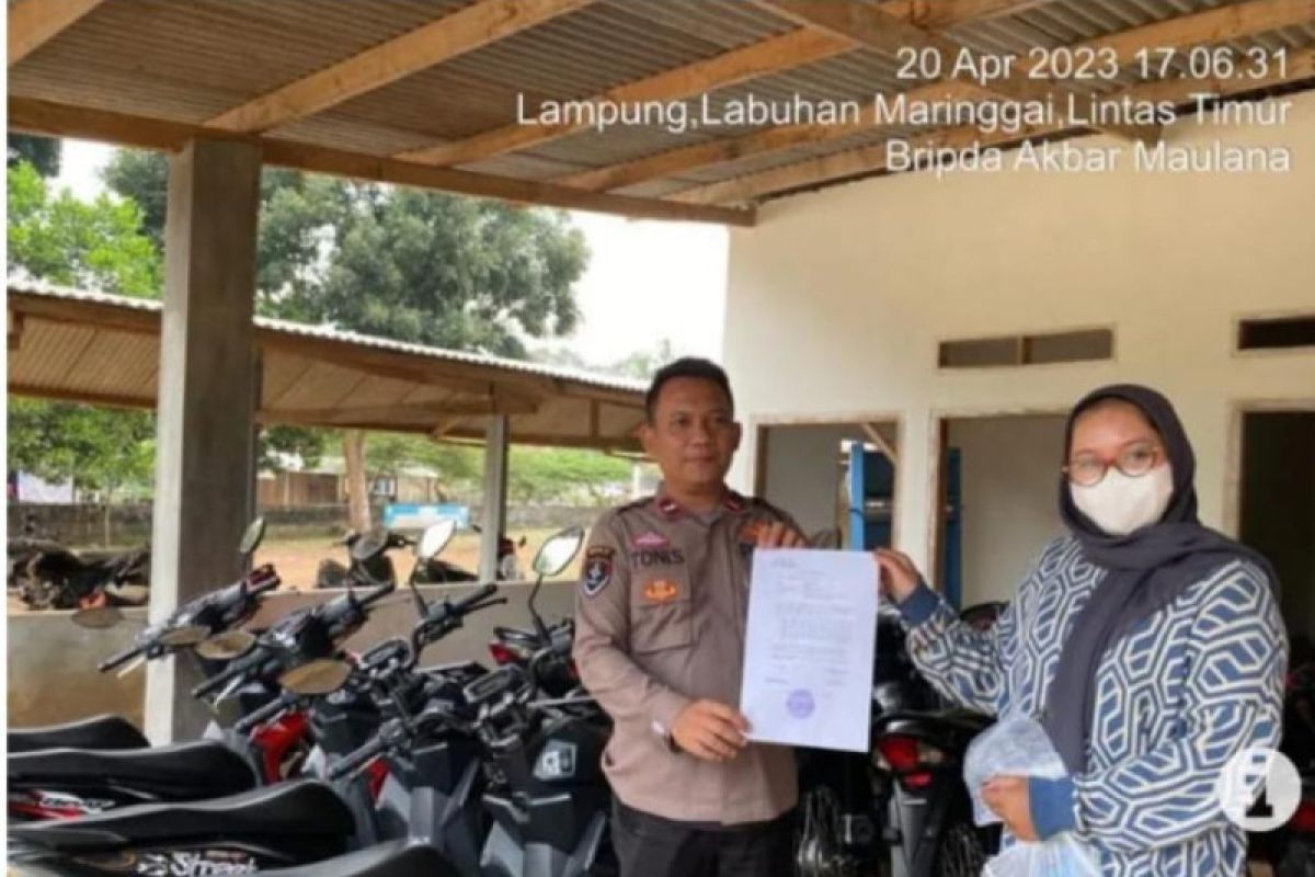 120 sepeda motor pemudik Lampung Timur dititipkan ke kantor polisi