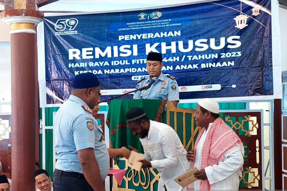 Seratusan warga binaan Lapas Sorong terima remisi Idul Fitri