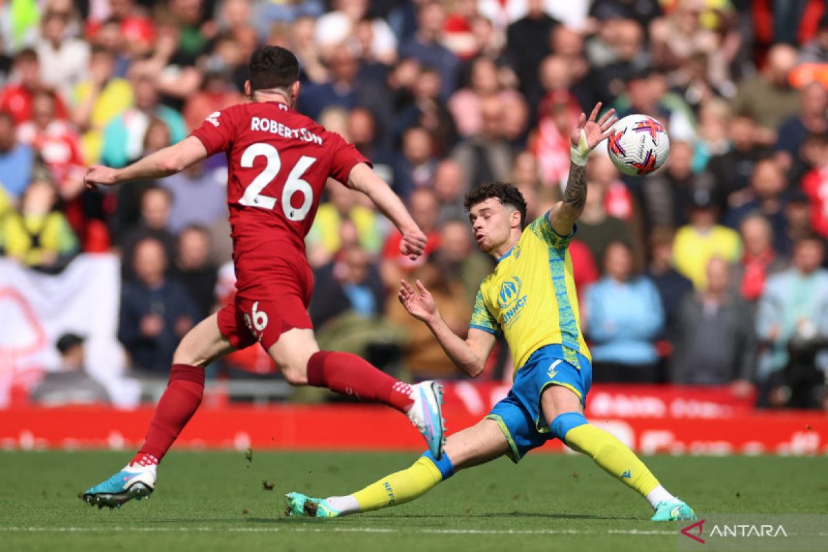 Liga Inggris: Liverpool menang 3-2 atas Nottingham Forest