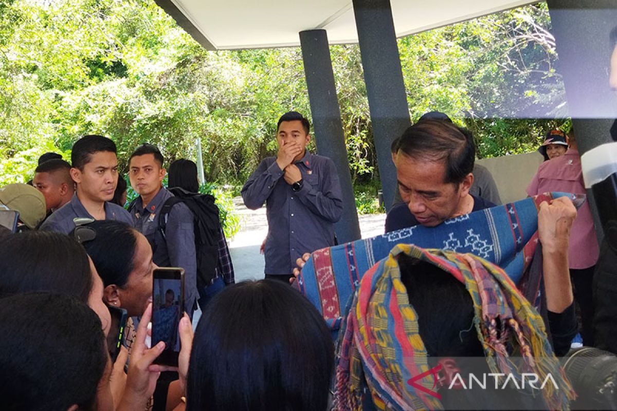 Presiden Jokowi beli kain tenun pewarna alami dari Sikka