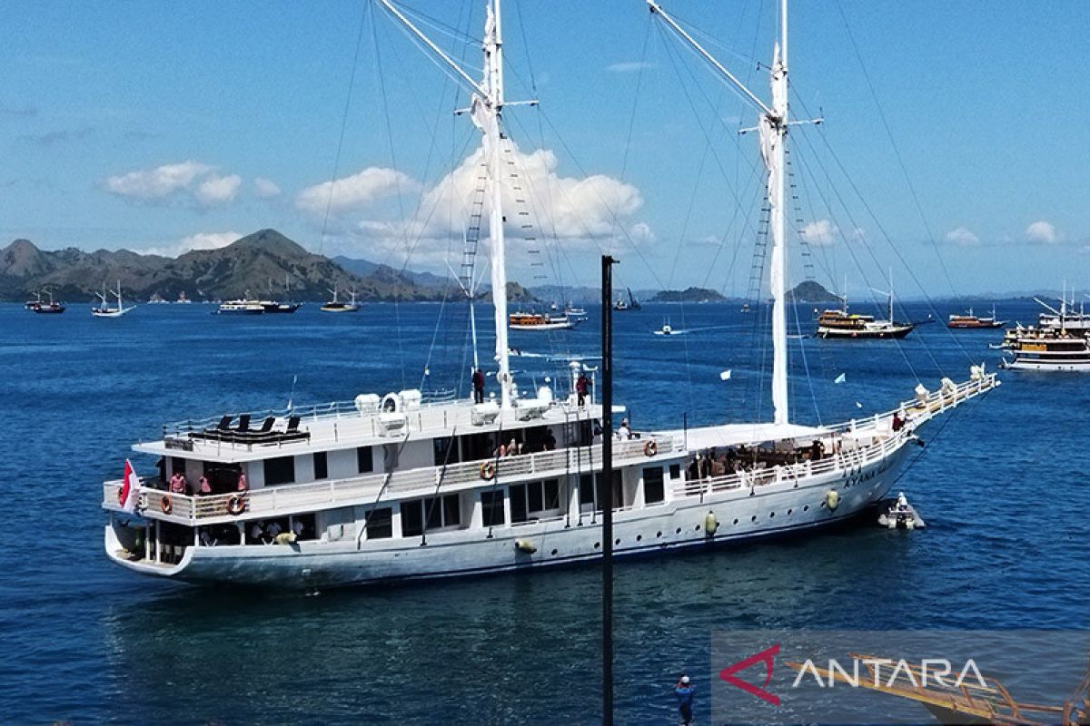 Jokowi gendong La Lembah Manah naiki pinisi di Labuan Bajo