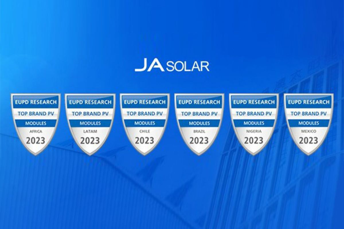 JA Solar Kembali Raih Status "Top PV Brand" dari EUPD di Wilayah Amerika Latin dan Afrika