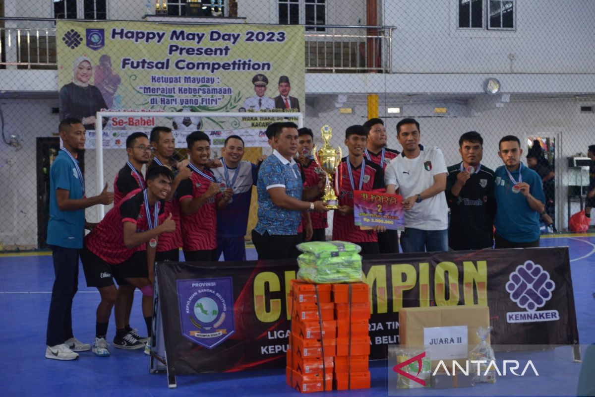 Tim Futsal PT Timah Tbk Raih Juara II Dalam Liga Pekerja yang Diselenggarakan Dinas Tenaga Kerja Babel
