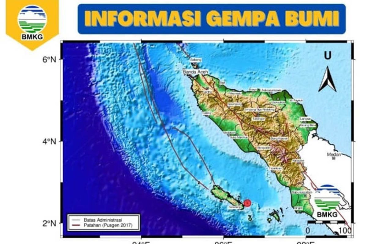 Empat gempa bumi guncang Pulau Simeulue