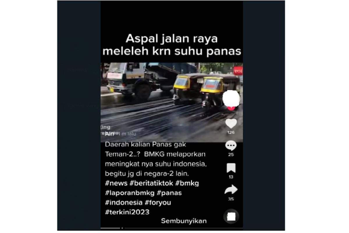 Misinformasi! Video aspal meleleh di Indonesia akibat cuaca panas
