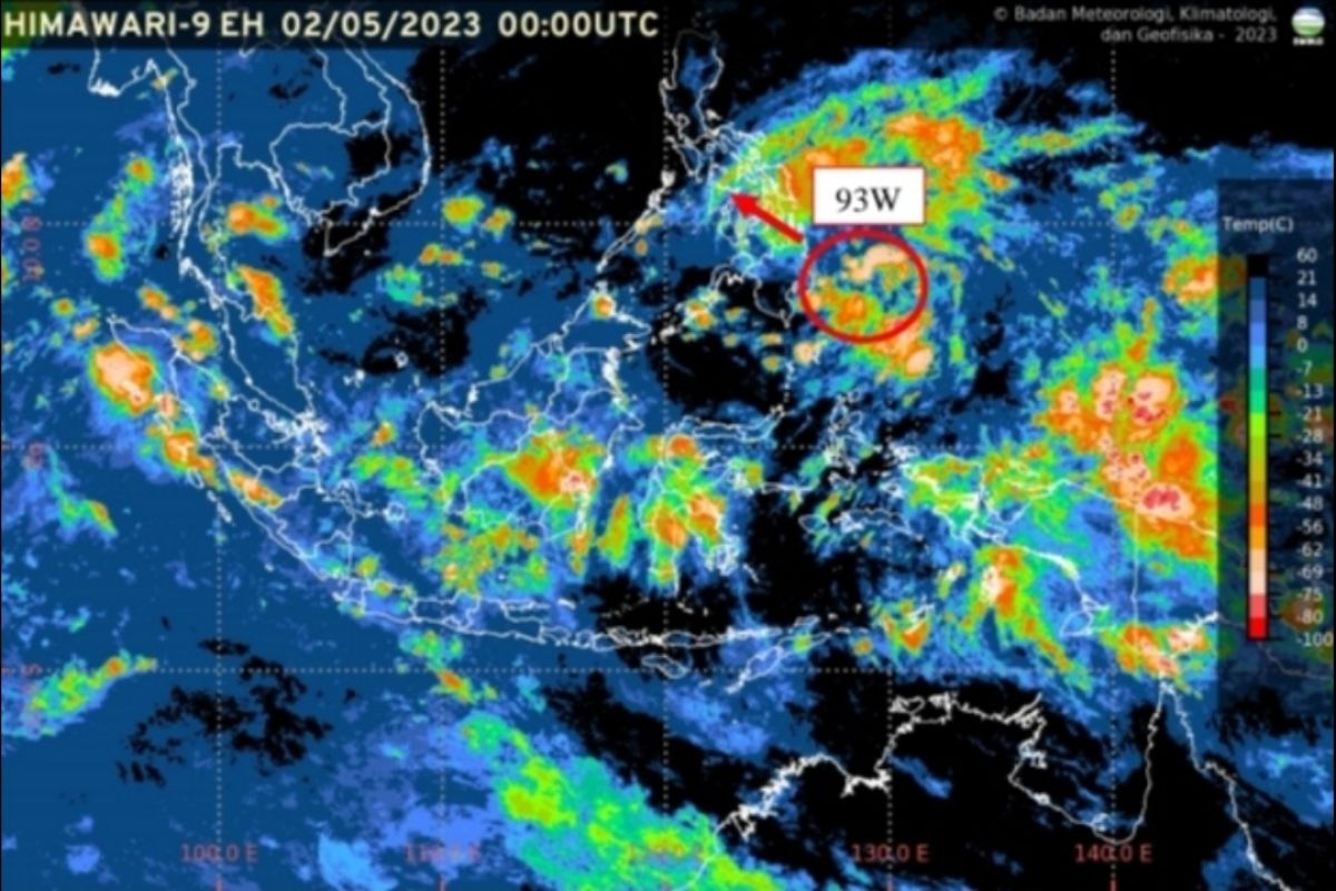 BMKG deteksi kemunculan bibit siklon 93W di Samudera Pasifik Utara