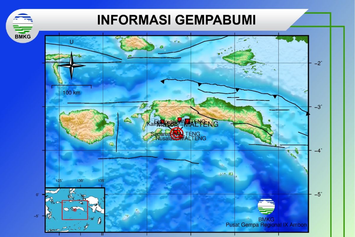 Saparua Maluku Tengah diguncang gempa magnitudo 5,3