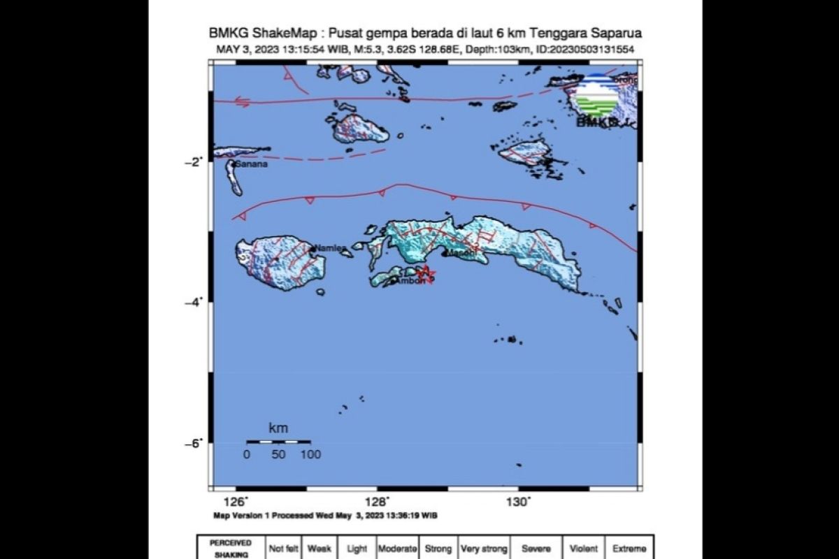 Aktivitas subduksi Laut Banda memicu gempa dengan magnitudo 5,3