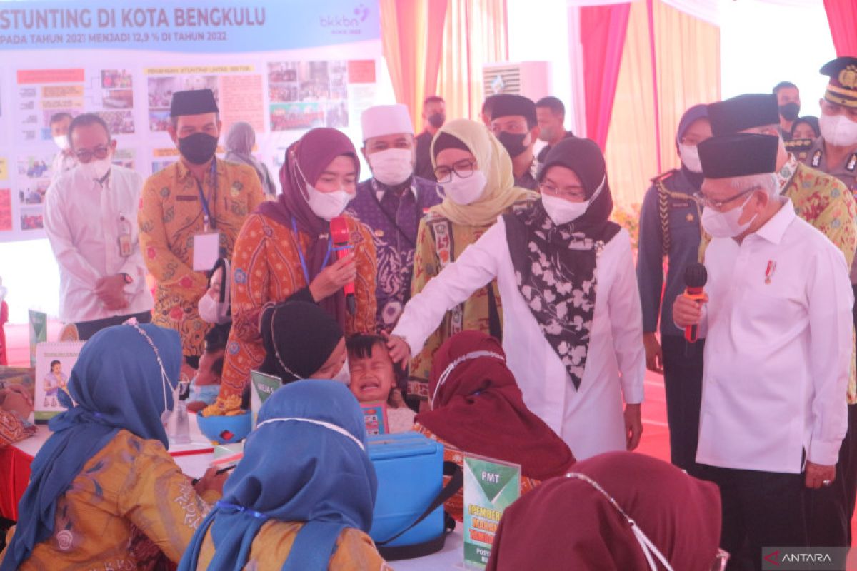 Amin visits Bengkulu posyandu to review stunting reduction effort