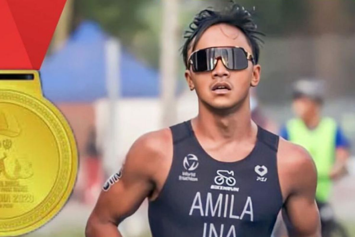 Rashif Amila sumbang emas pertama untuk Indonesia pada perlombaan aquatlon di SEA Games 2023
