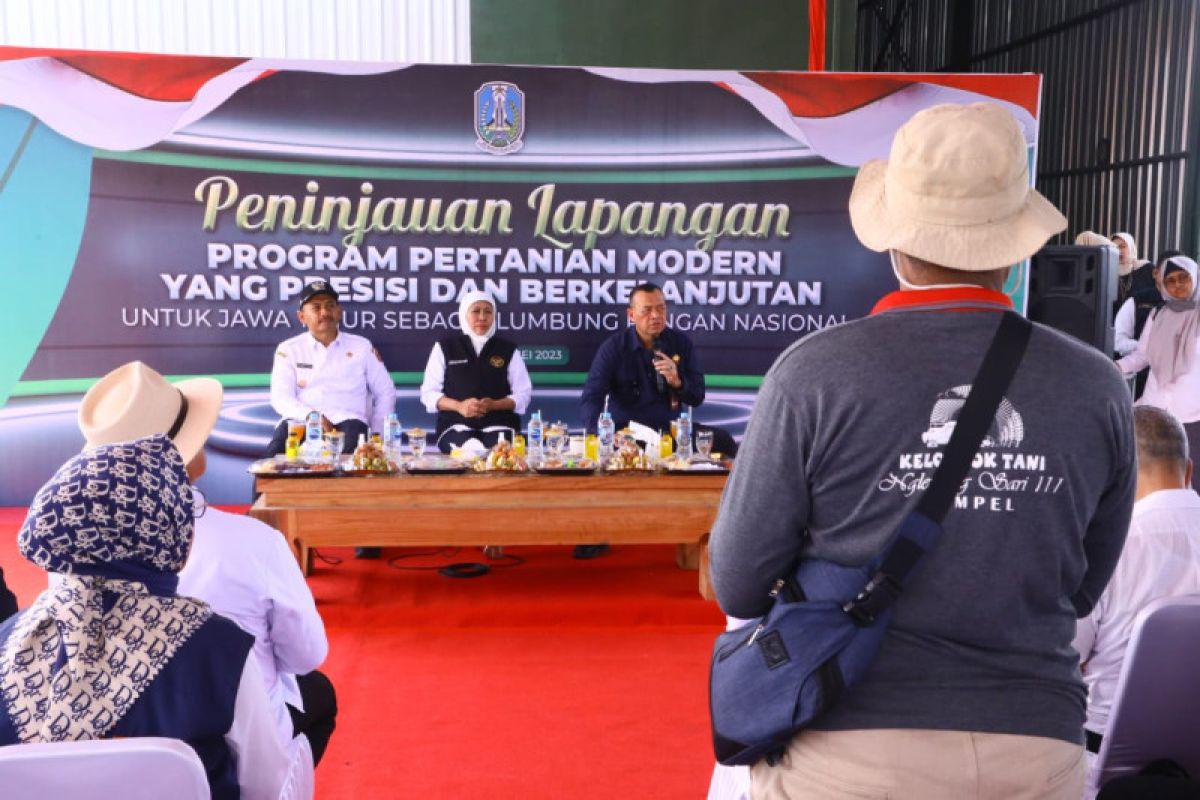 Gubernur Khofifah tinjau implementasi pertanian modern di Ngawi