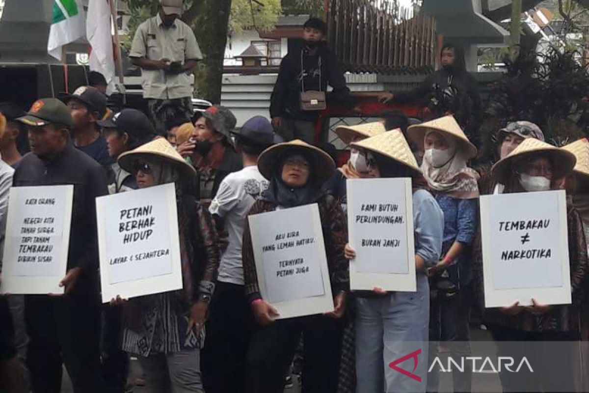 Petani Temanggung aksi tolak tembakau disamakan dengan  narkotika