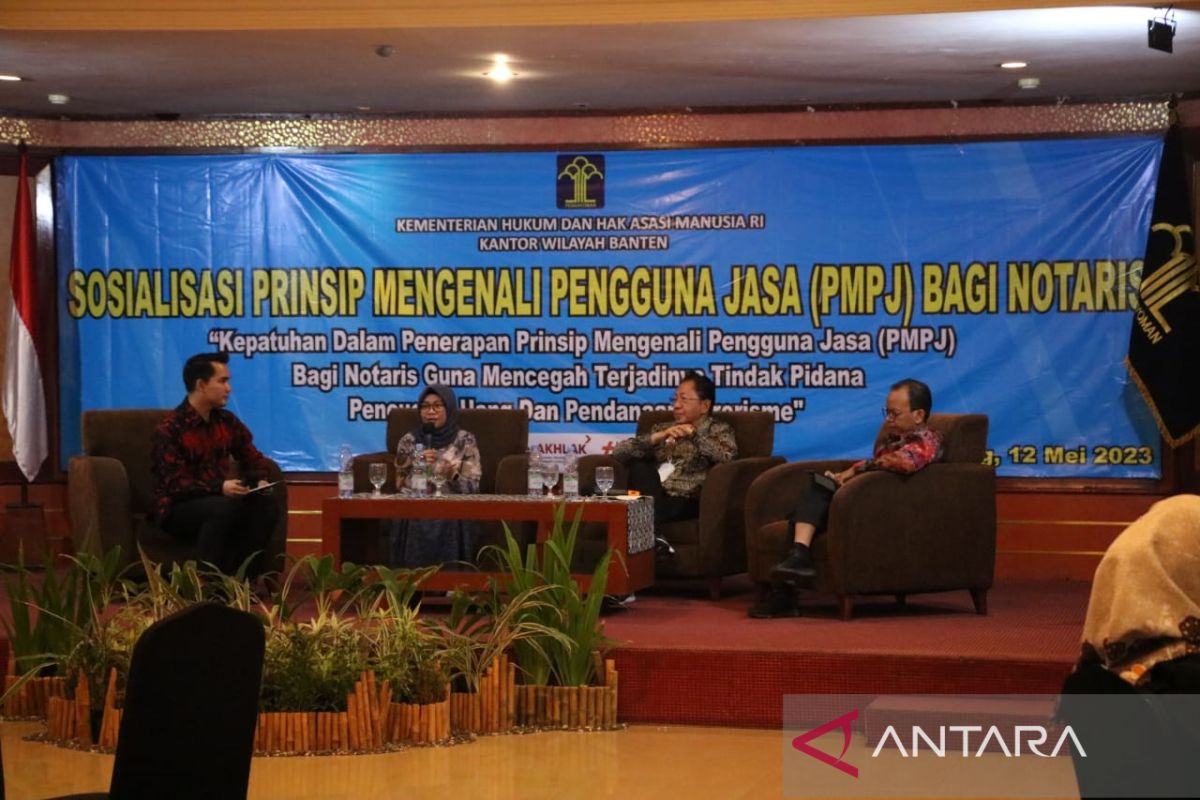 Cegah Tindak Pidana Pencucian Uang, Kanwil Kumham Banten Sosialisasikan Prinsip Mengenali Pengguna Jasa Bagi Notaris