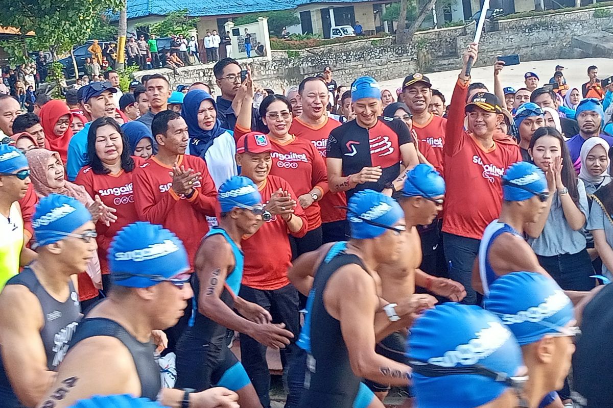 Sungailiat Triathlon 2023, ratusan peserta adu kuat