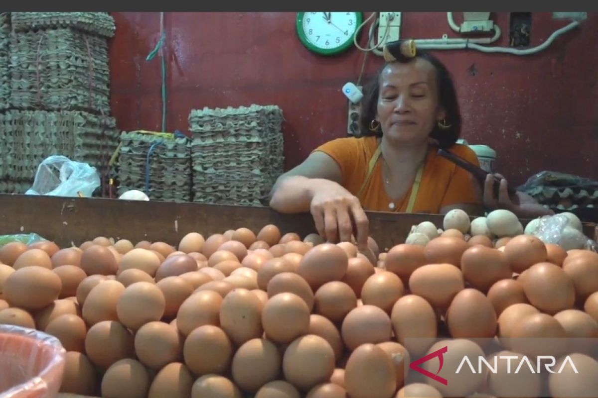 Harga telur ayam di Pasar Kramat Jati merangkak naik