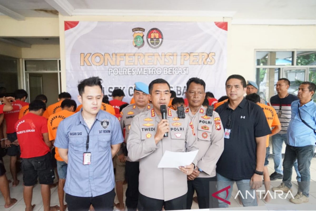 Polres Metro Bekasi ringkus 21 pelaku pencurian kendaraan bermotor
