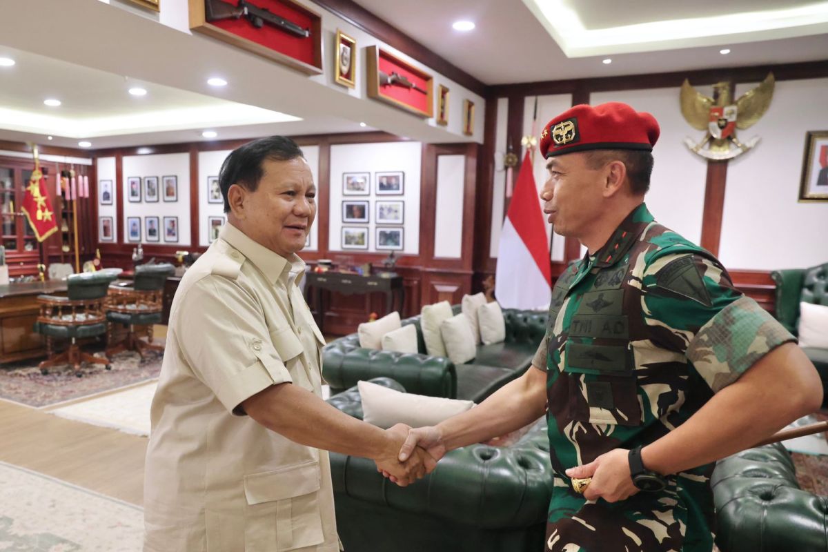 Danjen Kopassus sowan ke kantor Prabowo minta arahan perkuat satuan