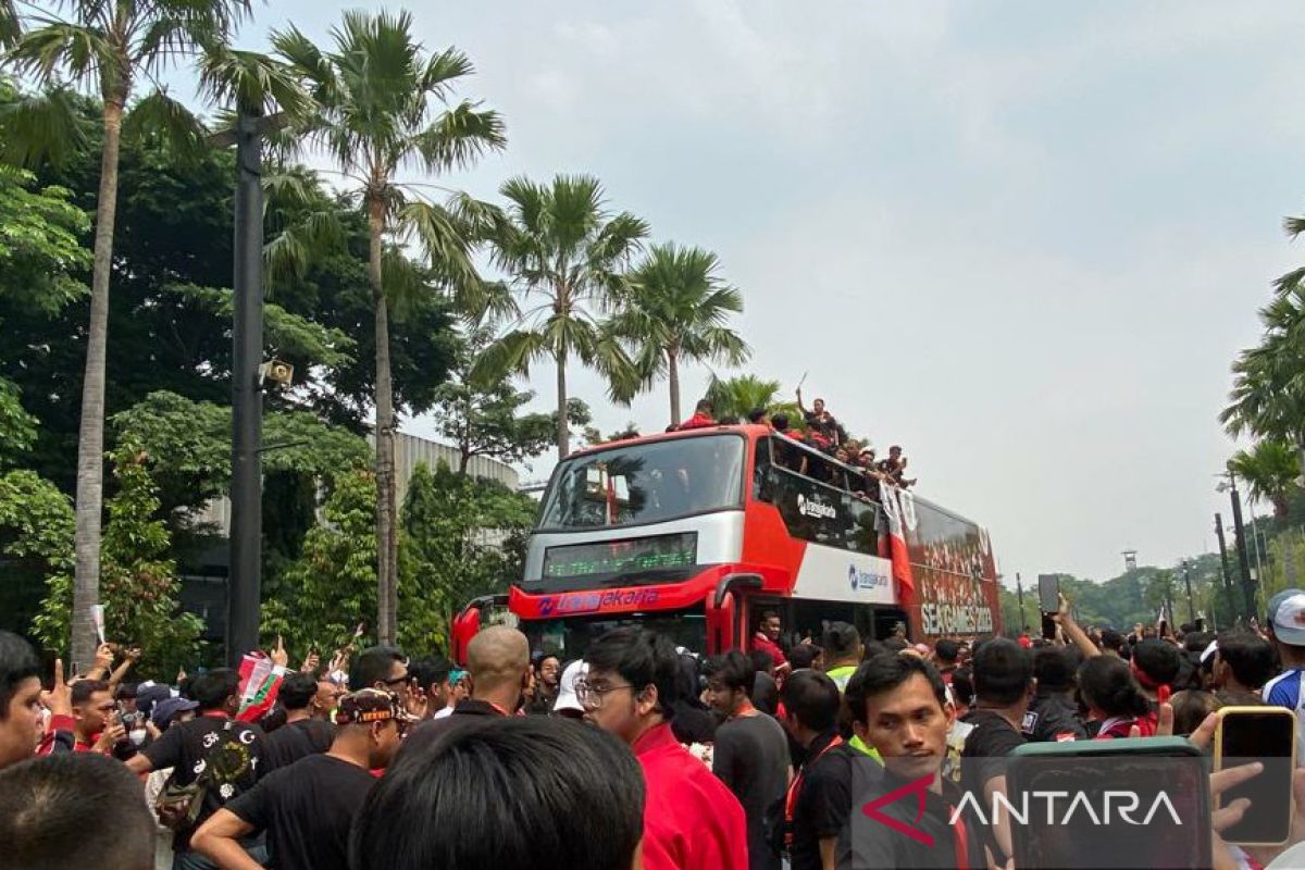 Timnas U-22 tiba di Stadion Gelora Bung Karno