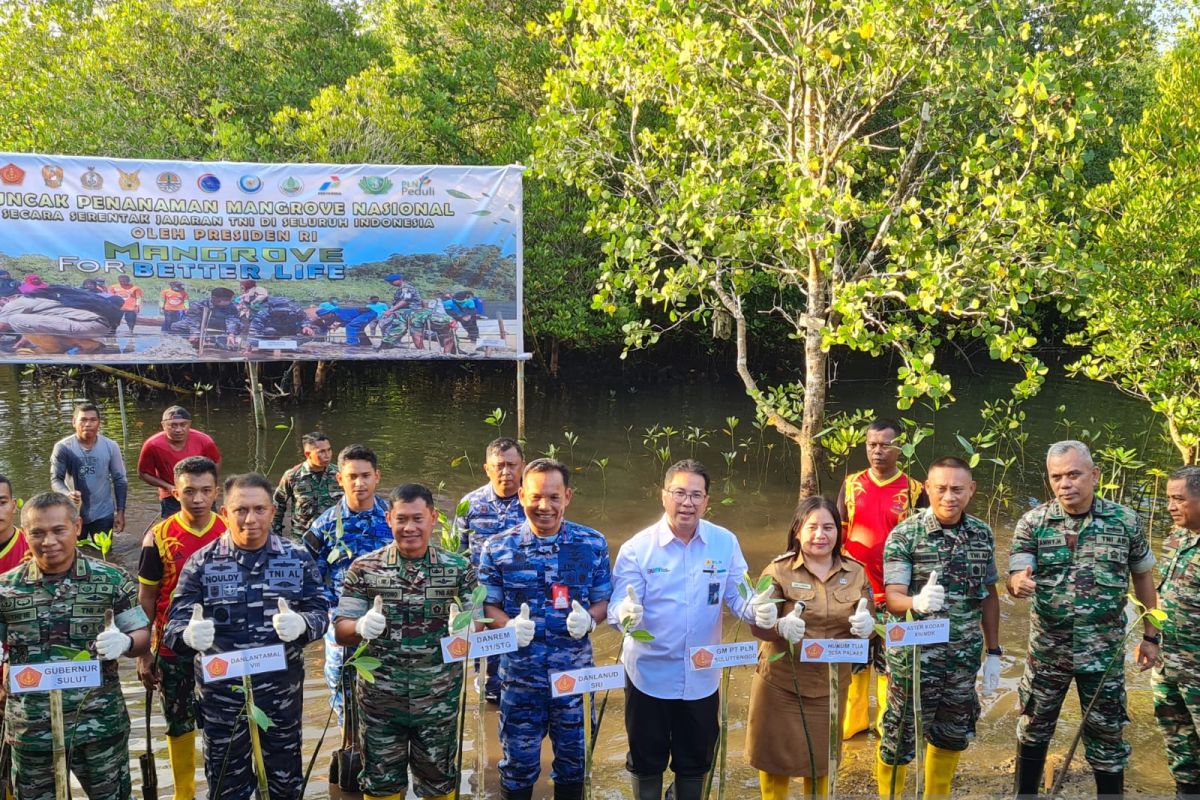 PLN dengan TNI Polri tanam bibit mangrove dukung pelestarian lingkungan