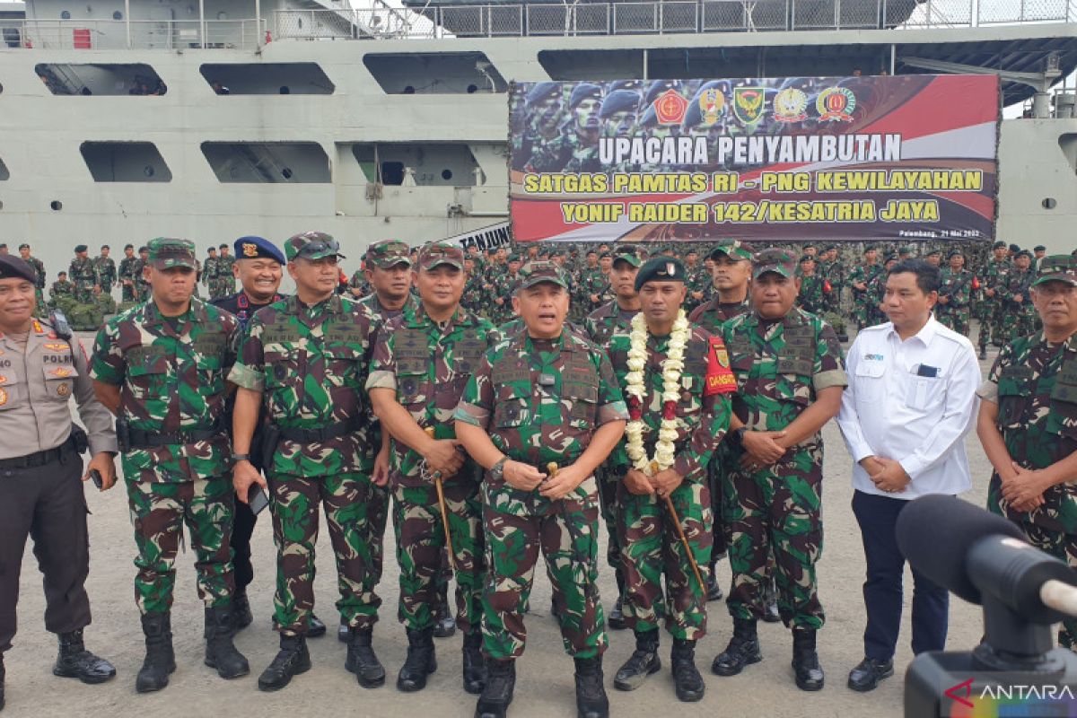 Pangdam Sriwijaya sambut Satgas Pamtas Yonif Raider 142/KJ usai bertugas di Papua